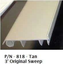 818 Tan Door Sweep  For Swinging Patio Doors  Dimension: 36-13/16 Inch long x 1-13/16 Inch Wide x 3/8 Inch Deep  Color: Tan  Known to have been used on Classic Hurd Swinging Patio Doors ca. 2/19/1996 and Prior Known Part Number: 020848, HHPD23