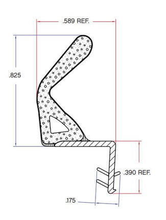 826 New Style - Amesbury Truth E-Lon .825 Compression Seal Swing Door Kerf Weather Strip Foam Seal SERIES 12604