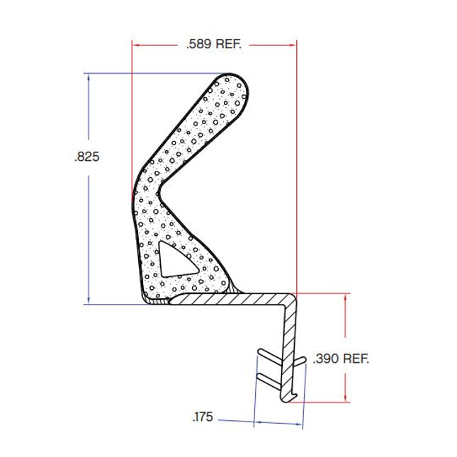 826 New Style - Amesbury Truth E-Lon .825 Compression Seal Swing Door Kerf Weather Strip Foam Seal SERIES 12604