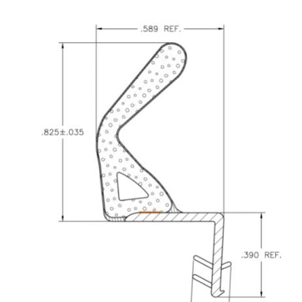 826 - Amesbury Truth E-Lon .825 Compression Seal Swing Door Kerf Weather Strip Foam Seal SERIES 12604