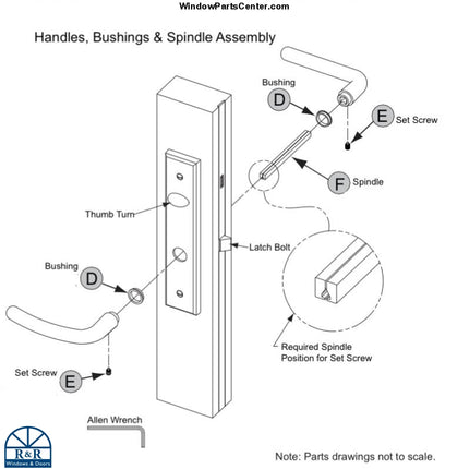 829 - Hoppe Split Shaft & 2 Set Screws