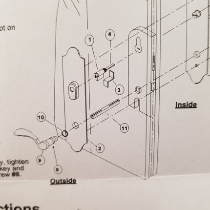 840-024 - Z Bar For Gu Amesbury Truth Handle Set Hurd Swinging Door