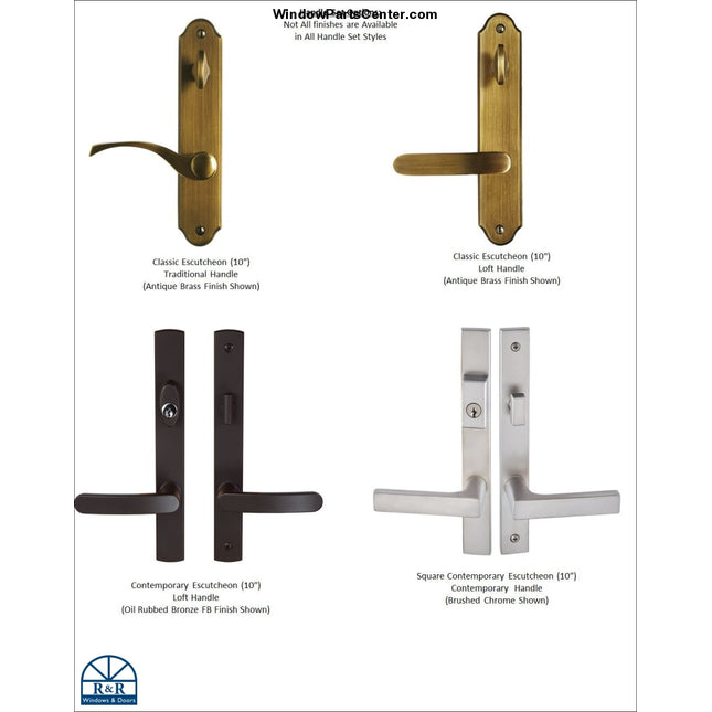 840 - Gu Active Handle Set For Multi Point Hardware Classic / Traditional Champagne