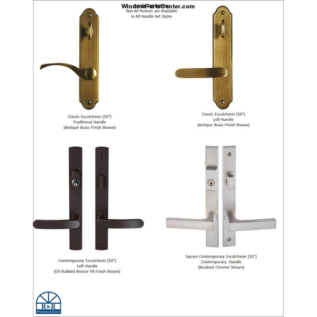 840 - Gu Active Handle Set For Multi Point Hardware Classic / Traditional Champagne