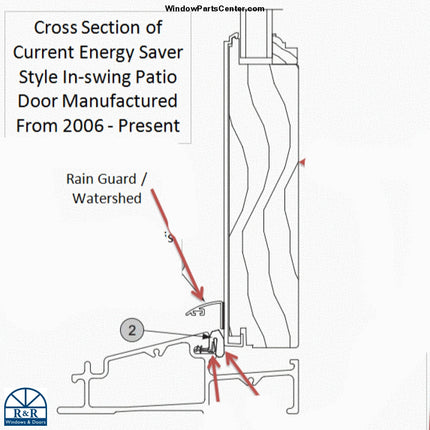 868 - Swinging Patio Door Panel Extruded Aluminum Water Shed For Hurd And Sierra Pacific Wi Doors