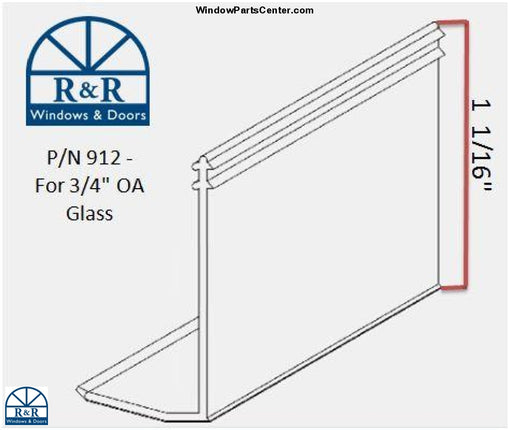 3/4" Snap-In-Vinyl Glazing Bead - Hurd Rivco Marvin replacement parts