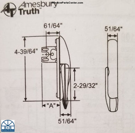 989 Vinyl Window Sash Lock - Casement And Awning Windows