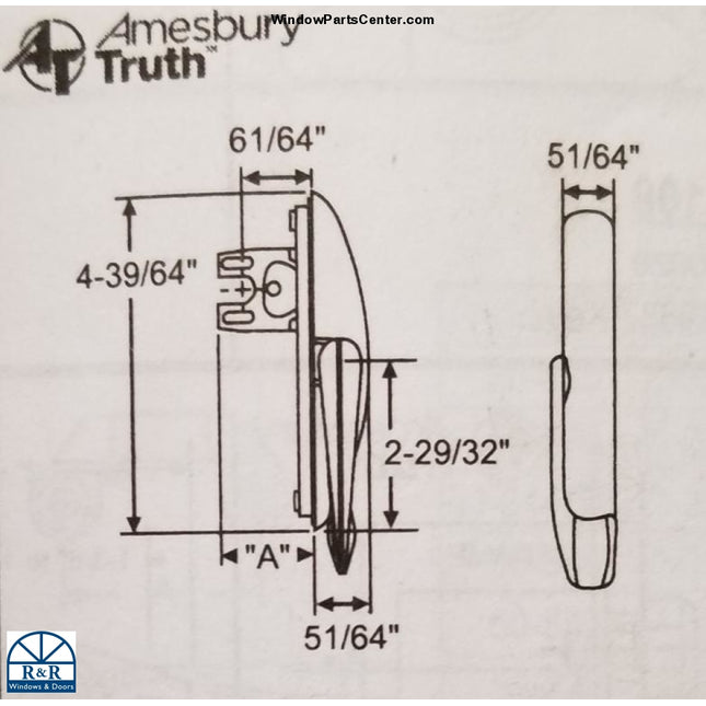 989 Vinyl Window Sash Lock - Casement And Awning Windows
