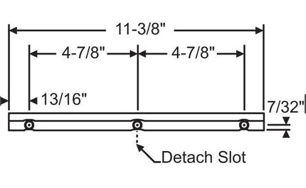 CASEMENT TRACK FOR WINDOW 11-3/8IN LENGTH CWT 13 With Detach Slot Replacement for wright