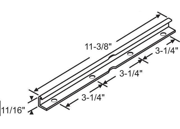 S1137 - Amesbury Truth CASEMENT TRACK FOR WINDOW 11-3/8IN LENGTH Amesbury Truth (replacement for Wright)