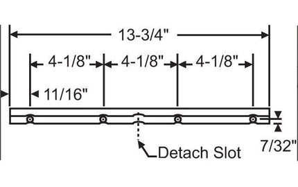 S1139 Amesbury Truth CASEMENT TRACK FOR WINDOW 13-3/4IN LENGTH With Detach Slot UPC 715384118271