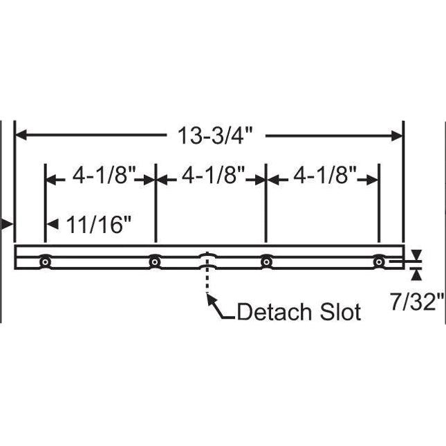 S1139 Amesbury Truth CASEMENT TRACK FOR WINDOW 13-3/4IN LENGTH With Detach Slot UPC 715384118271
