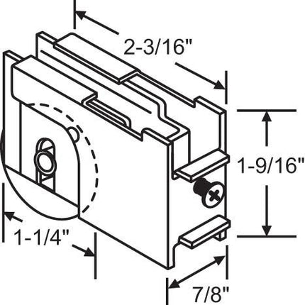 Part Number: S3023  Patio Door Roller Assembly 1 1/4 inch Steel Wheel PDR 40 (C) Peachtree sliding patio door UPC715384012999 UPC715384710888 part number 9-266 Known to have been used on Peachtree Citation