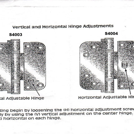 S4003 - Set Hinge Vertical Only Adjustable Set Door Hinge