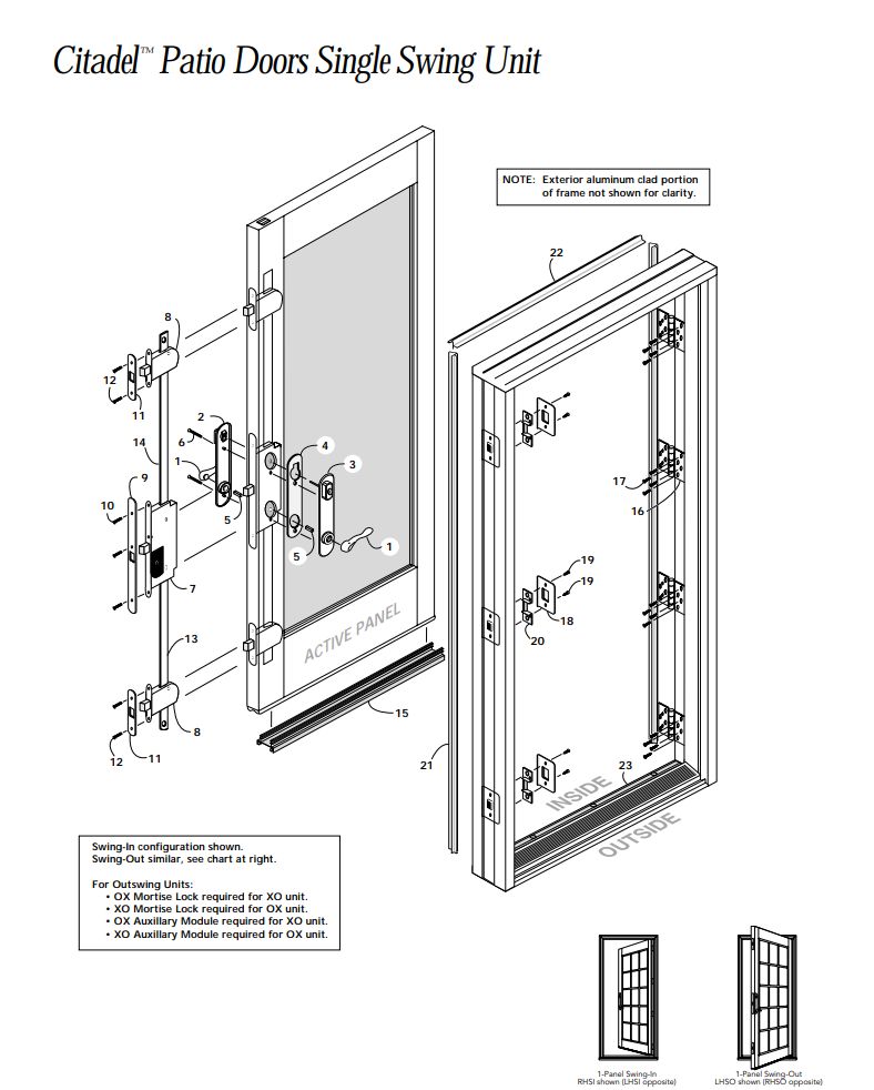 Peachtree Prado Sliding Door Hardware Installation Instructions