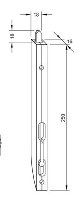 S4116 GU Replacement Flush Bolt
