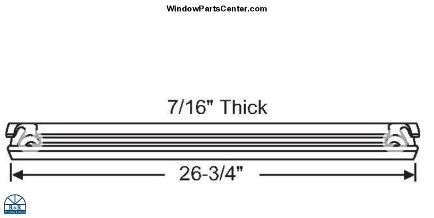 Awning Guide Bar 11 Series (11.16) Aluminum Finish 26 3/4 Inches Long Window Parts