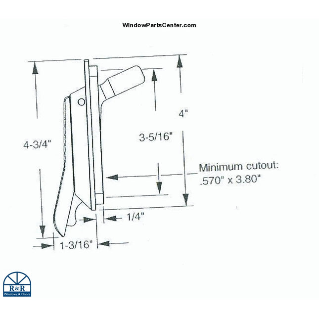 B1100 Locking Handle Single Casement Window Parts
