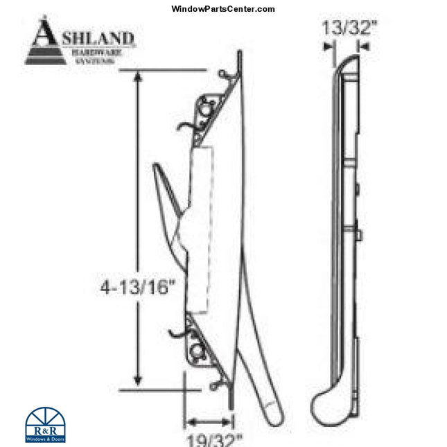 Part Number: BB120005,  C-6200-19, P-6200-25A.   Ashland Hardware Systems Casement Window Lock Handle and Escutcheon Bezel -Biltbest Window lock