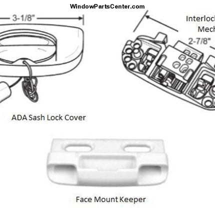 C10000Ns - Interlock Pro Latch Flip Auto Lock Kit Sash Lock Cover Slimline And Asa Cover Ada / White