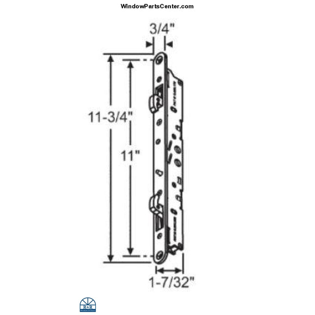 C1035 Amesbury Truth Gemini II  PD Dual Action Mortise Lock with Flat face plate   (PAT#: 6,264,252  - PAT # : 5.820.170) 2815 SERIES and 2817 SERIES = 2777 LOCK + 2448 PLATE