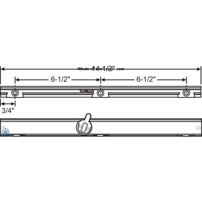 C2010 Ashland Hardware Systems Guide Bar with Black Shoe. Dual-Arm Operator Track - SST Part Number 2005729; W1491-75A