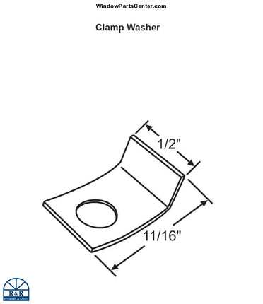 C2011 CLAMP WASHER ANGLED F/CASEMENT - Pack of 2. Roto Interlock Accessory Part For Casement Windows 