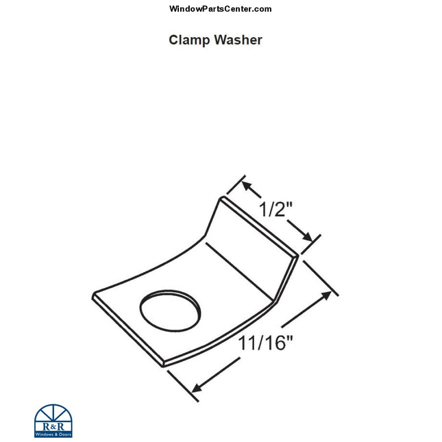 C2011 CLAMP WASHER ANGLED F/CASEMENT - Pack of 2. Roto Interlock Accessory Part For Casement Windows 