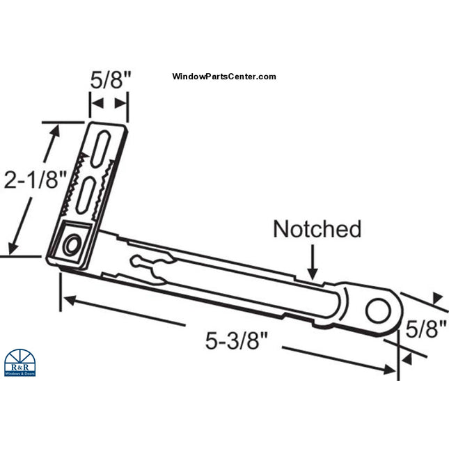 C2013 -Roto Operator Bracket Die Cast With Stainless Steel Arms Connect Arm Notched Out Casement