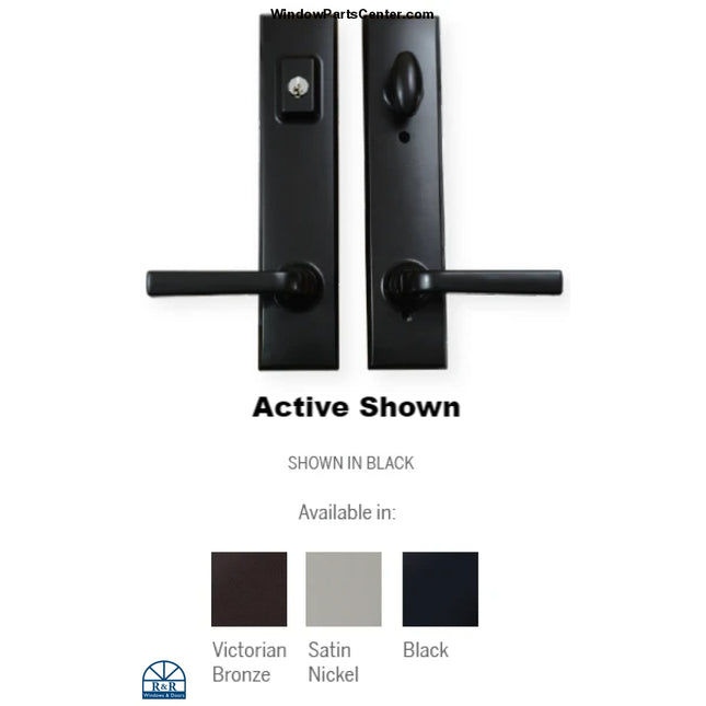 Known W&F old handle set Pat No. 4,671,089 stamped on back of trim plate. Current Product U.S. Pat No: 5,857,291; 6,491,326; 7,753,418; 8,182,002. Current Product Canada Pat. No: 2,562,430; 2,605,002