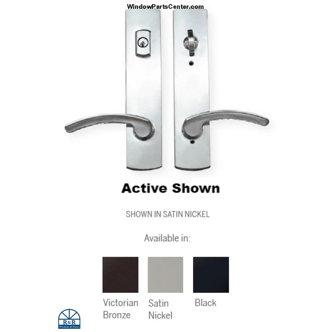 D303 W&F Trilennium multipoint 6 Inch CTC Replacement Handle Set. Known W&F old handle set Pat No. 4,671,089 stamped on back of trim plate. Current Product U.S. Pat No: 5,857,291; 6,491,326; 7,753,418; 8,182,002. Current Product Canada Pat. No: 2,562,430; 2,605,002