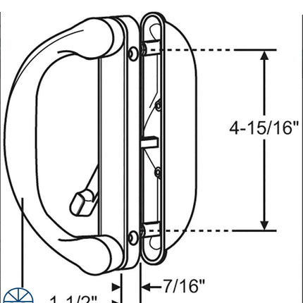 Esw General Impact Milgard Handle Set For Sliding Patio Door Product Information Page Doors