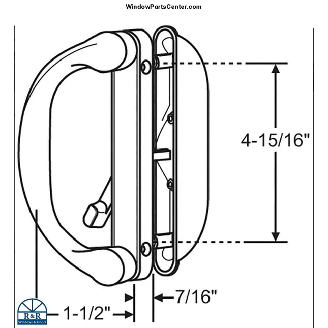 Esw General Impact Milgard Handle Set For Sliding Patio Door Product Information Page Doors