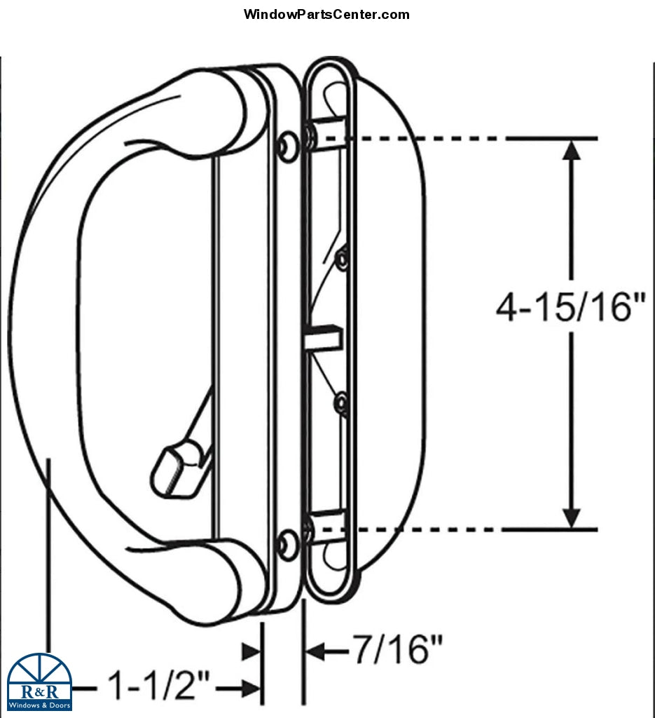 ESW General Impact Milgard Handle Set for Sliding Patio Door Product I