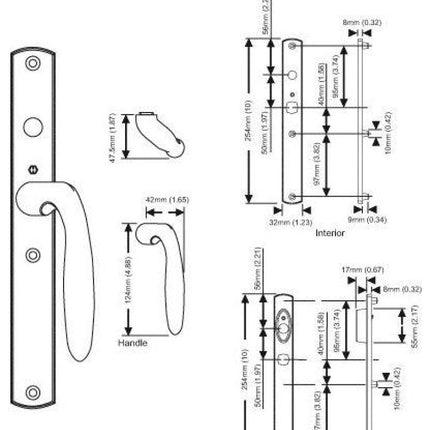 Hoppe Multipoint Sliding Door Handle M151Vk/2165N