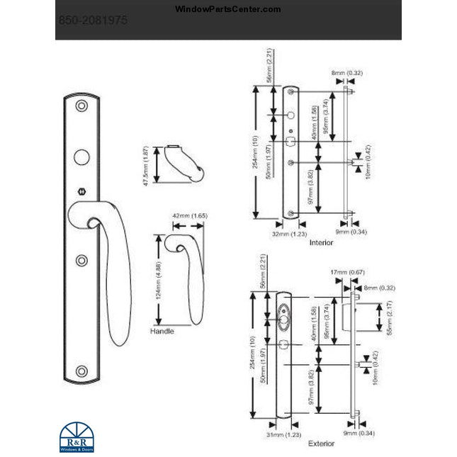 Hoppe Multipoint Sliding Door Handle M151Vk/2165N