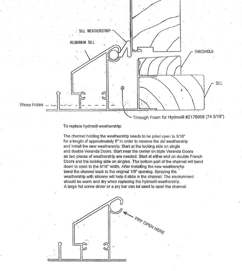 SP15489 - Swinging Patio Door Hydrosill Weather Strip – R&R Windows & Doors
