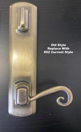 852 - W&F Handle Set 6" Center to Center Bore (Weather Shield Handle) Part Number 1200-2-1, 1200-1-1 Color Antique Brass