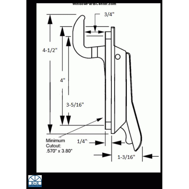 Casement and Awning Window lock Latch