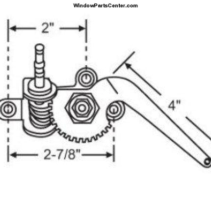 Peachtree Non-handed Casement Crank Operator Drag Link. Known Part Numbers: S1013, 900-9834