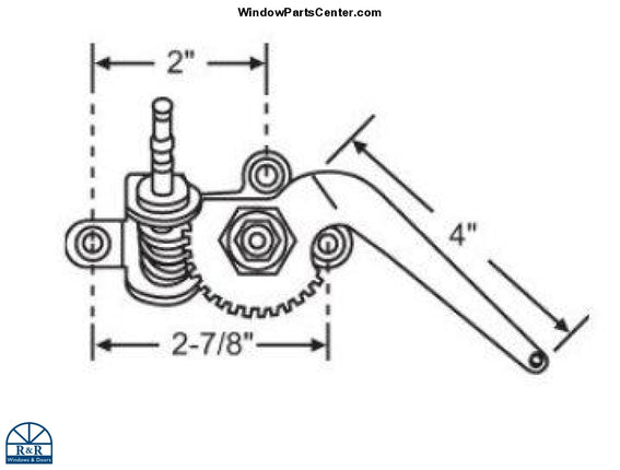 Peachtree Non-handed Casement Crank Operator Drag Link. Known Part Numbers: S1013, 900-9834