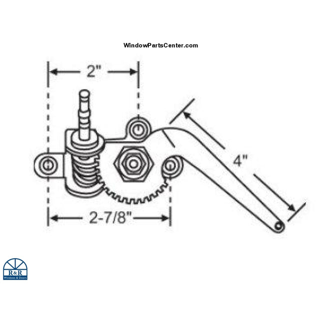 Peachtree Non-handed Casement Crank Operator Drag Link. Known Part Numbers: S1013, 900-9834