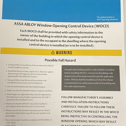 S1016 - Assa Abloy Casement Window Operating Control Devise Wocd