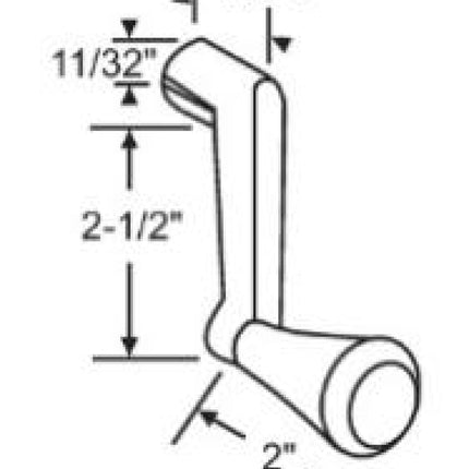 S1040 - Amesbury Truth Casement Awning Operator Handle Ada 11/32 Spline