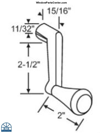 S1040 - Amesbury Truth Casement Awning Operator Handle Ada 11/32 Spline