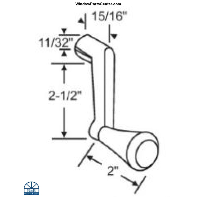 S1040 - Amesbury Truth Casement Awning Operator Handle Ada 11/32 Spline