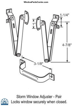 S1045 - Storm Window Adjuster Hinge With Pull Handle. No. 7-1314, All Glass Parts, Part Number #7-1817   