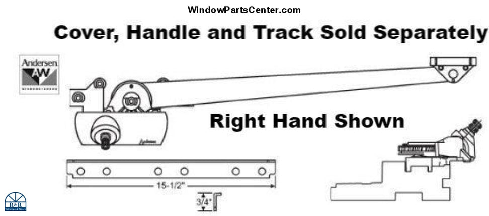 Part Number: S1053  Anderson Casement Straight Arm Crank  Perma Shield Enhanced corrosion resistant. Known part numbers are: S1053, 750-1361405, 1 361 105 L, 1 361 935 HCR, C-9400-1, F9400-8, 1 361 404-R, 1 361, 934 HCR, 750-9015119, 750-9015120