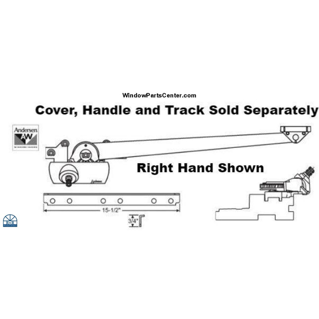 Part Number: S1053  Anderson Casement Straight Arm Crank  Perma Shield Enhanced corrosion resistant. Known part numbers are: S1053, 750-1361405, 1 361 105 L, 1 361 935 HCR, C-9400-1, F9400-8, 1 361 404-R, 1 361, 934 HCR, 750-9015119, 750-9015120