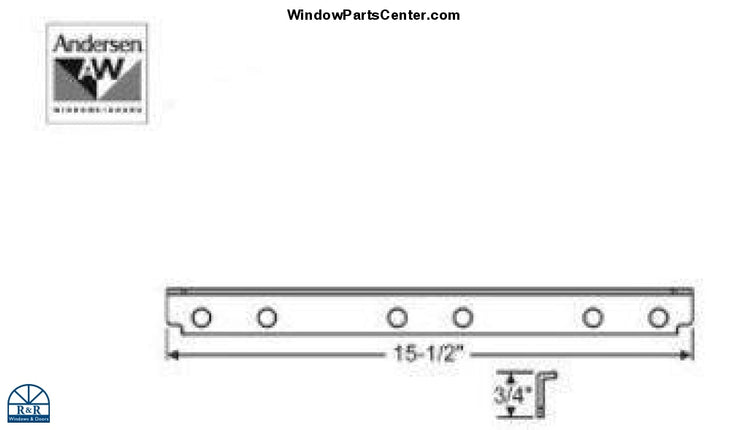 S1054 Andersen Casement Straight Arm Operator Track. Part Number  750-9052563, S1054,  Known Part Number Stamped On Track: 9052563 HCR, 9052583 HCR